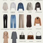 Ilustrasi holiday wardrobe dengan konsep capsule wardrobe, menampilkan pilihan pakaian simpel yang bisa dipadu-padankan untuk liburan.